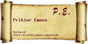 Prikler Emese névjegykártya